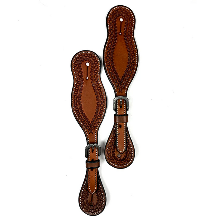 Ezy Ride Spur Straps | Barbwire Border Stamp