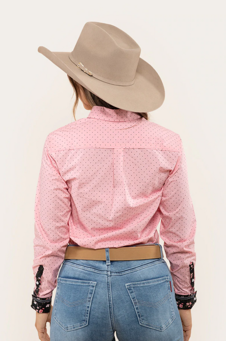 Ringers Western Nikki Semi Fitted Women's Dress Shirt | Pink/Mini Spot