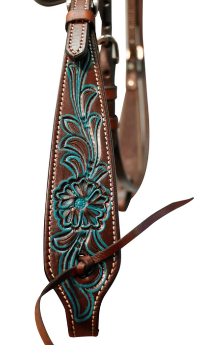 Fort Worth Turquoise Flower Headstall