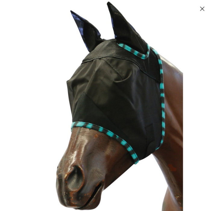 Showmaster Black Mesh Fly Mask with Ears