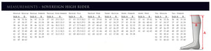 Mountain Horse Sovereign High Rider Tall Boot Sizing Chart
