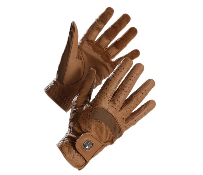 Premier Equine Mizar Leather Riding Gloves in Tan