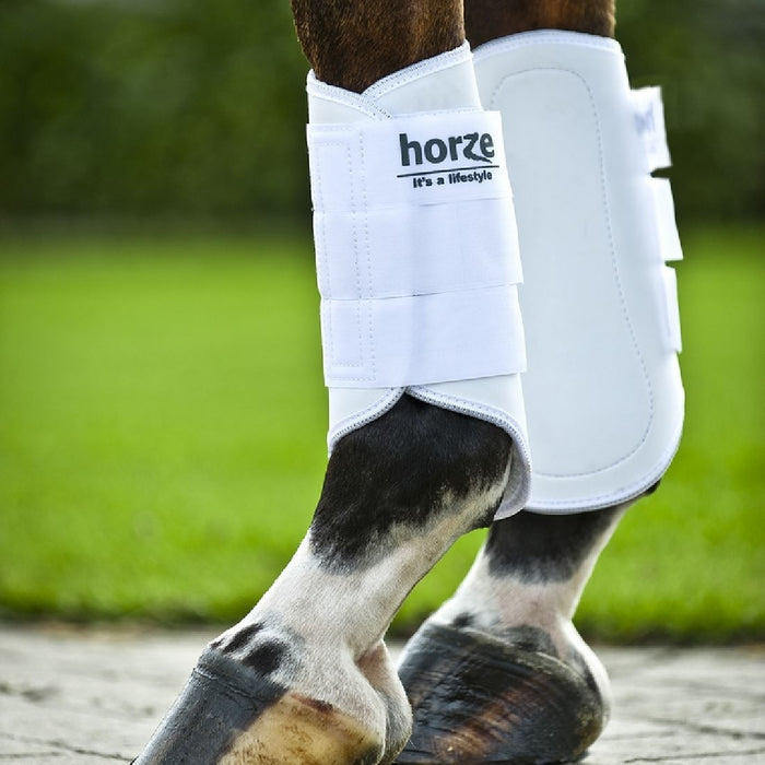 Photo of horse wearing Horze Pile Lined Boots in White